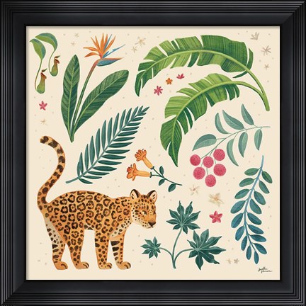 Framed Jungle Love IV Cream Print