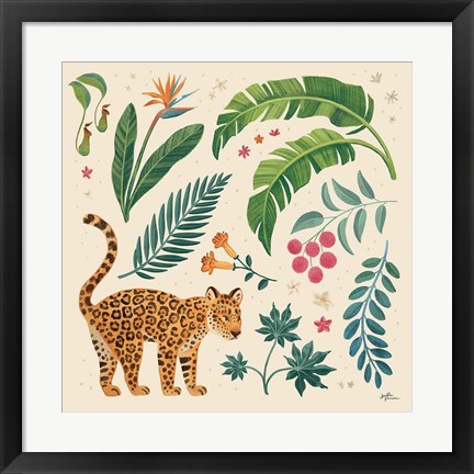 Framed Jungle Love IV Cream Print