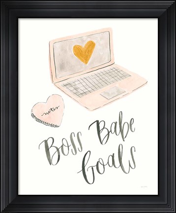 Framed Boss Babe I Print