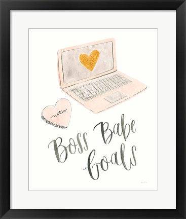 Framed Boss Babe I Print