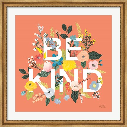 Framed Wild Garden I Be Kind Print