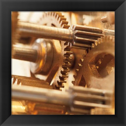 Framed Gilded Gears II Print