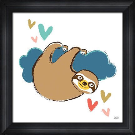 Framed Colorful Sloth II Print