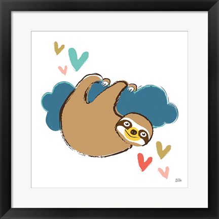 Framed Colorful Sloth II Print