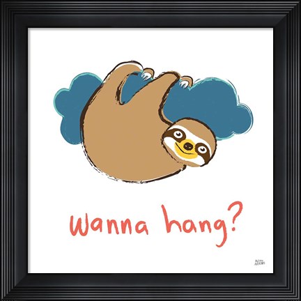 Framed Colorful Sloth II v2 Print