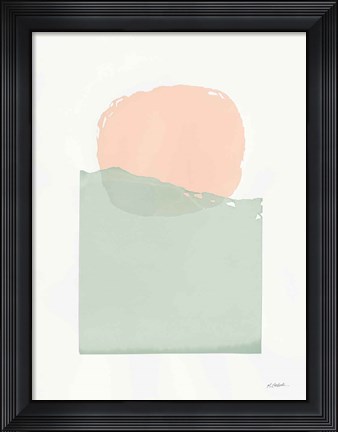 Framed Buoyant Pink and Green Print