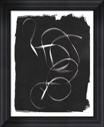 Framed Nature By The Lake Ribbon I BW Print