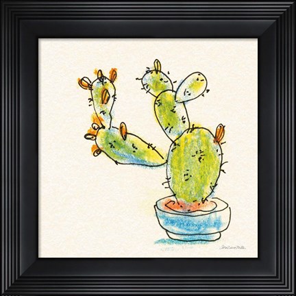 Framed Cacti Garden V Print