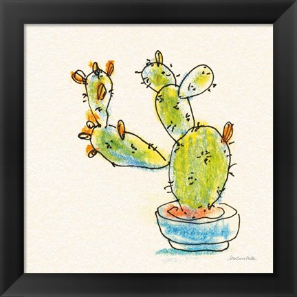 Framed Cacti Garden V Print