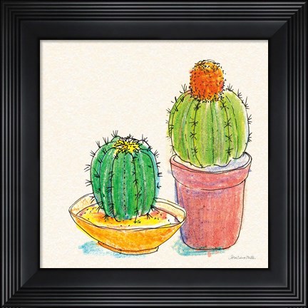 Framed Cacti Garden III Print