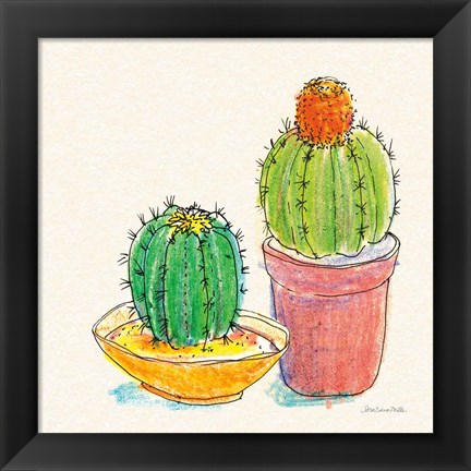 Framed Cacti Garden III Print