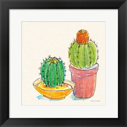 Framed Cacti Garden III Print