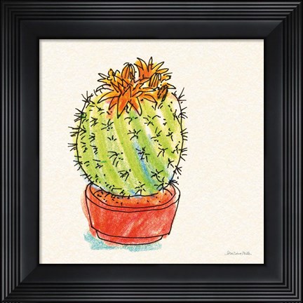 Framed Cacti Garden II Print