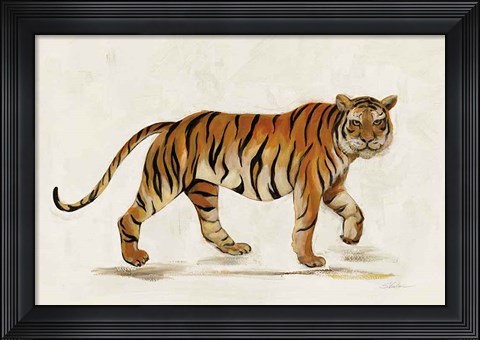 Framed Walking Tiger Light Print