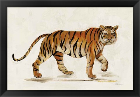 Framed Walking Tiger Light Print