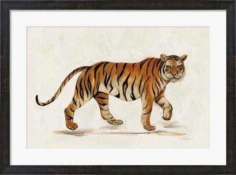 Framed Walking Tiger Light Print
