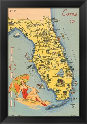 Framed Florida Postcard VI Print