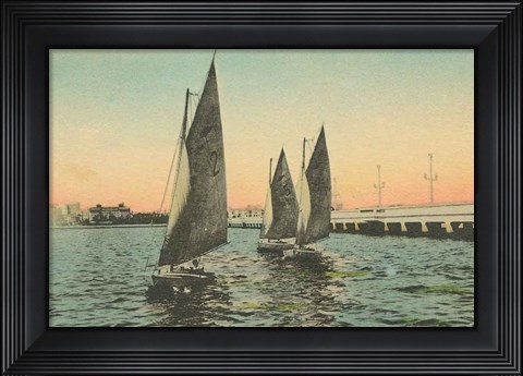 Framed Florida Postcard I Print