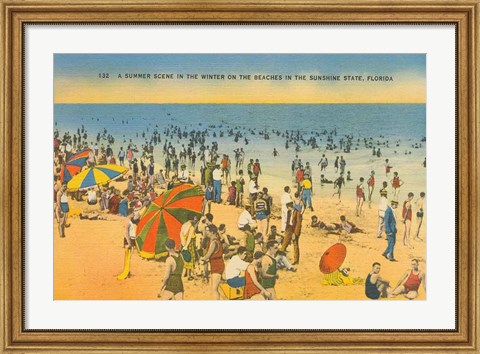 Framed Beach Postcard IV Print