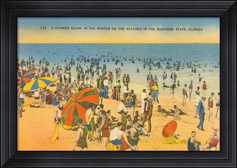 Framed Beach Postcard IV Print
