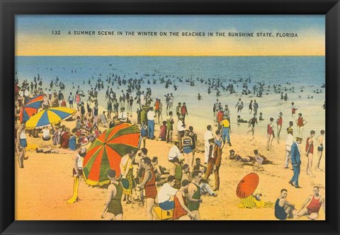 Framed Beach Postcard IV Print