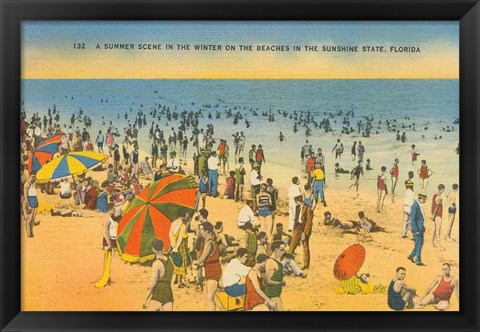 Framed Beach Postcard IV Print