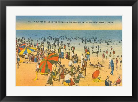 Framed Beach Postcard IV Print