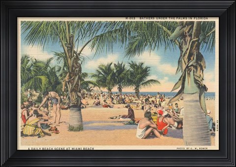 Framed Beach Postcard III Print