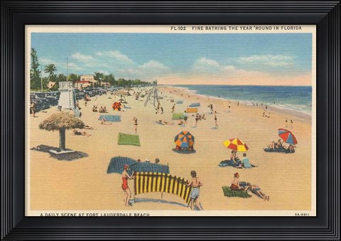 Framed Beach Postcard I Print