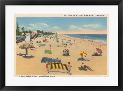 Framed Beach Postcard I Print