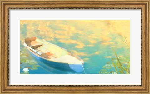 Framed Blue Boat Print