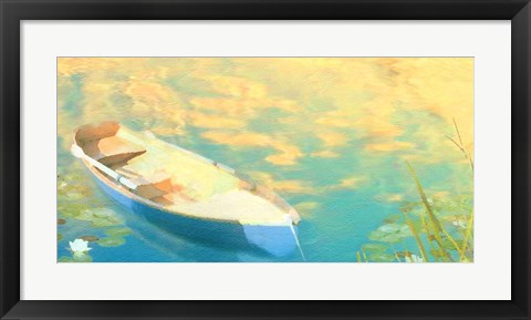 Framed Blue Boat Print