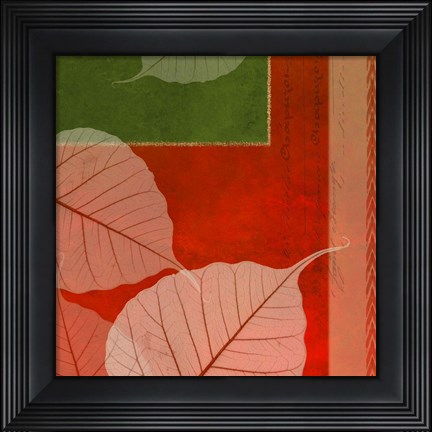 Framed Leaves In Orange 3 Print