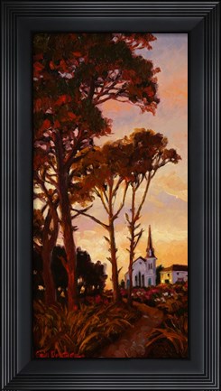 Framed Church At Dusk Print