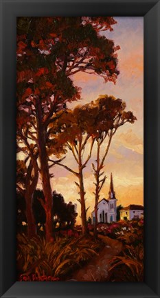 Framed Church At Dusk Print