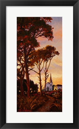 Framed Church At Dusk Print