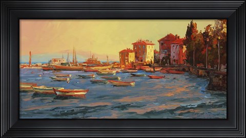 Framed Crimson and Azure Print