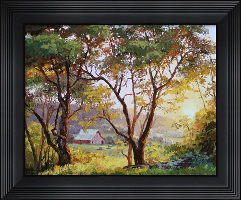 Framed Burnished Landscape Print