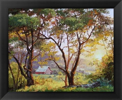 Framed Burnished Landscape Print