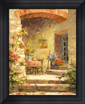 Framed Back Step Garden Print