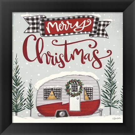 Framed Merry Christmas Camper Print