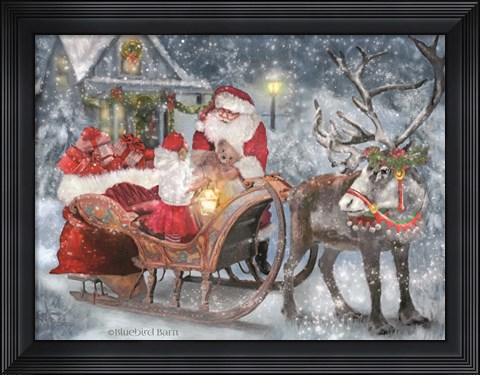 Framed Santa&#39;s Little Helper Print