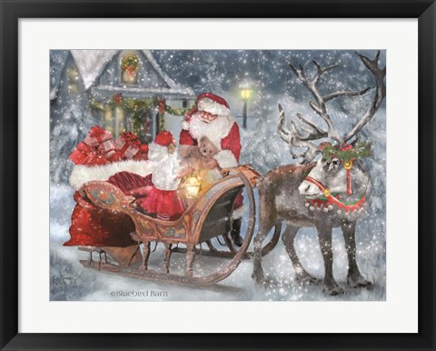 Framed Santa&#39;s Little Helper Print