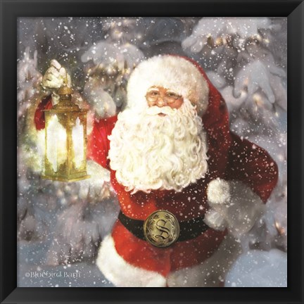 Framed Light the Way Santa Print