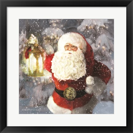 Framed Light the Way Santa Print