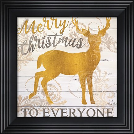 Framed Merry Christmas Deer Print