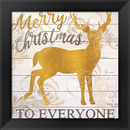 Framed Merry Christmas Deer Print