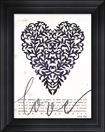 Framed Love Never Fails in Navy Print