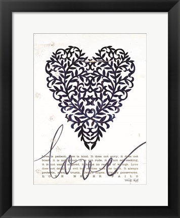 Framed Love Never Fails in Navy Print