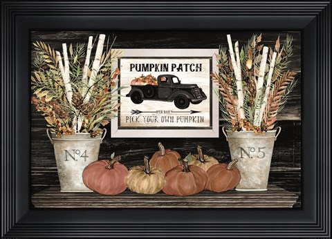 Framed Pumpkin Patch Still Life Print